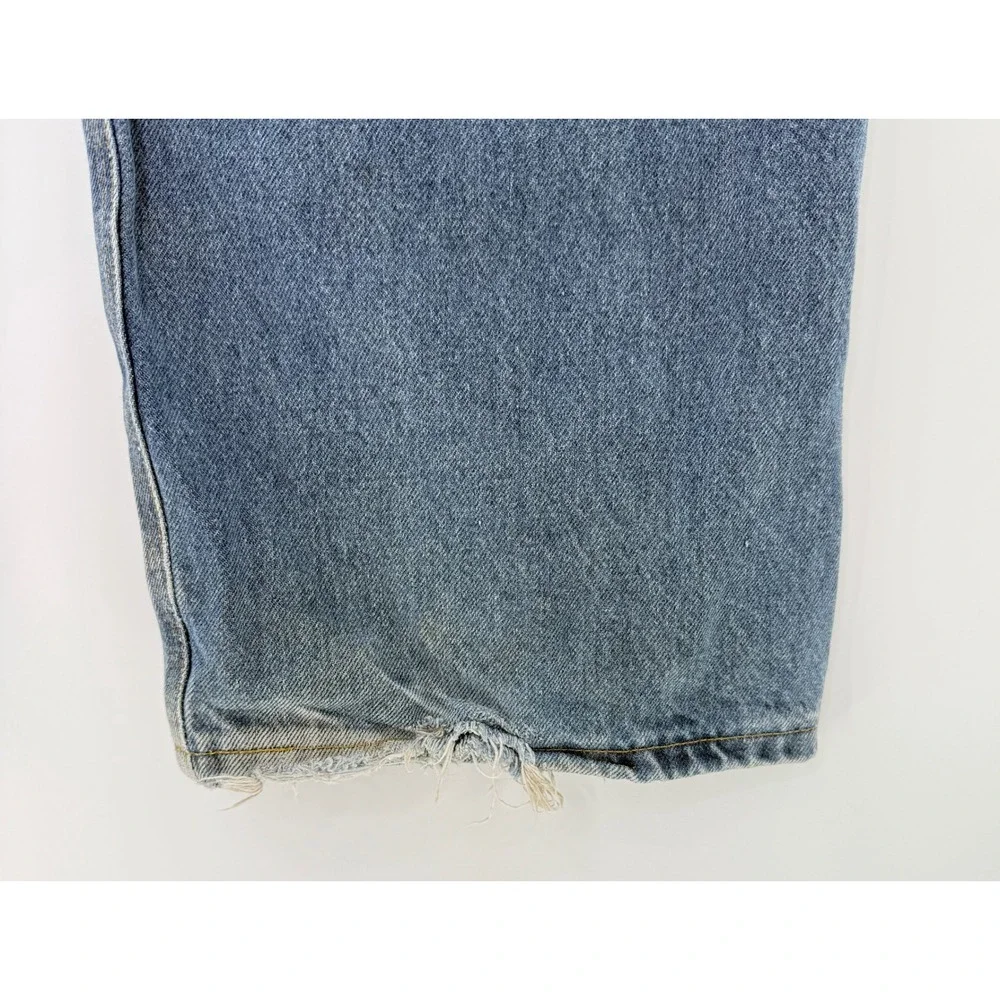 Carhartt Men's Denim Jeans 39.5x28 Loose Fit Blue 100% Cotton Workwear Heavyduty
